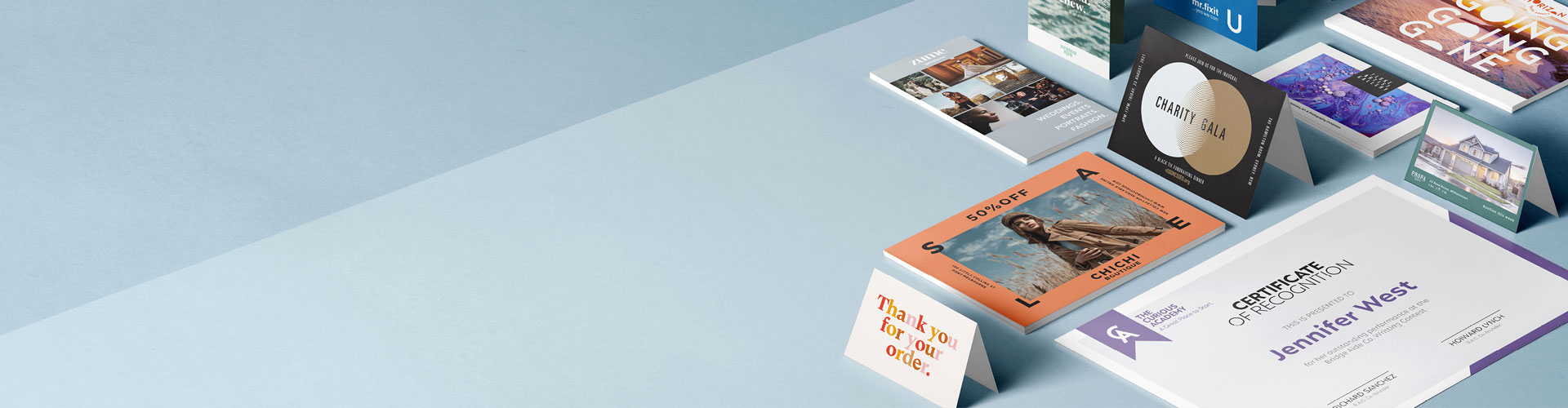 Cards printed examples