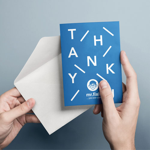 thank you card A6 printed example