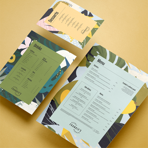 menu A3 printed examples