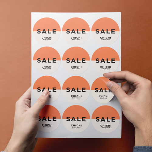 stickers labels round printed example